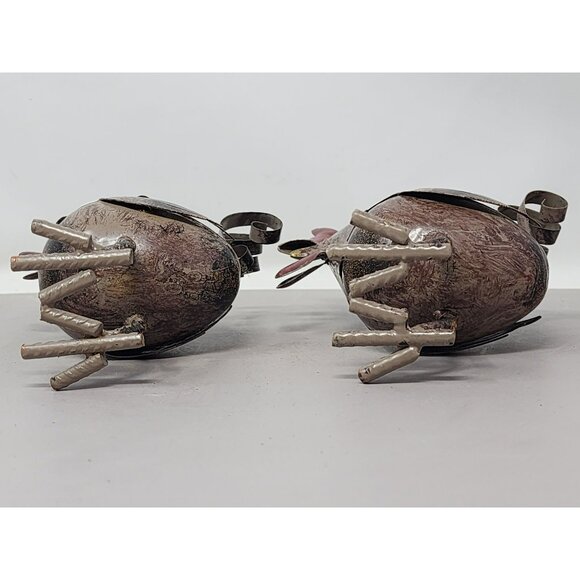 Vintage Rustic Metal Rooster Sculpture Set‎ Of 2 Decorative Farmhouse Décor - Picture 7 of 16